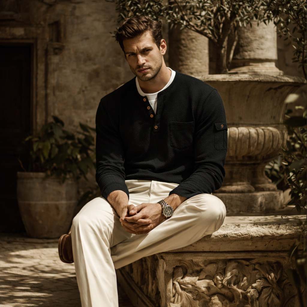 Ravento™ | Henley Textura Waffle Premium