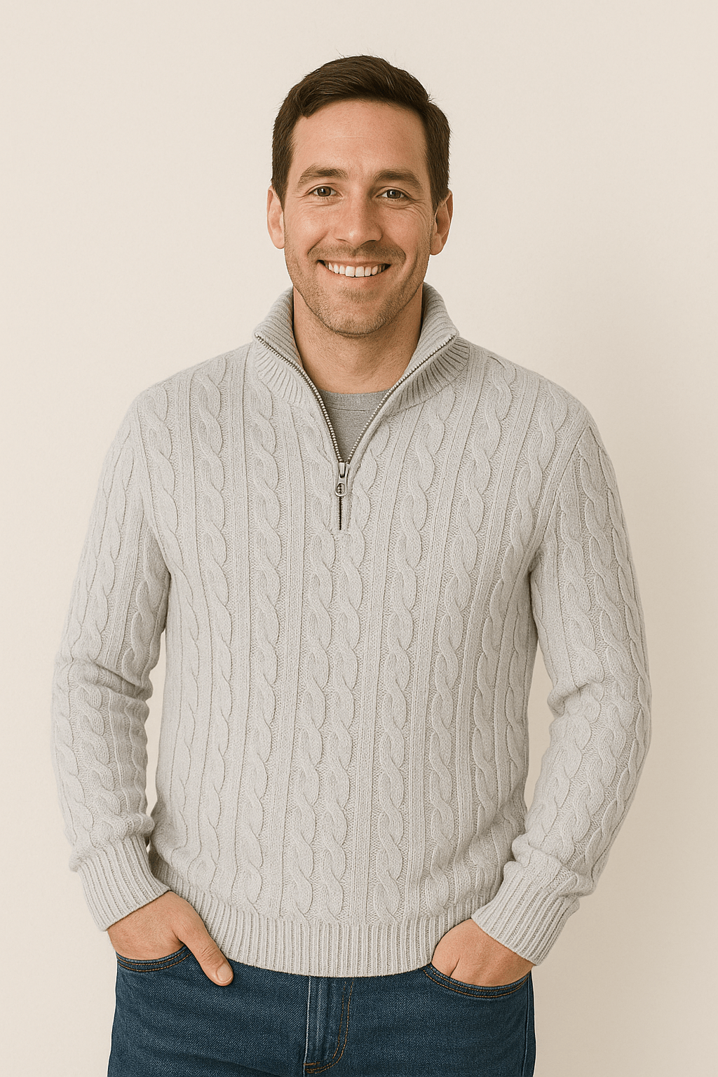 Sweater de punto con medio cierre Valentino