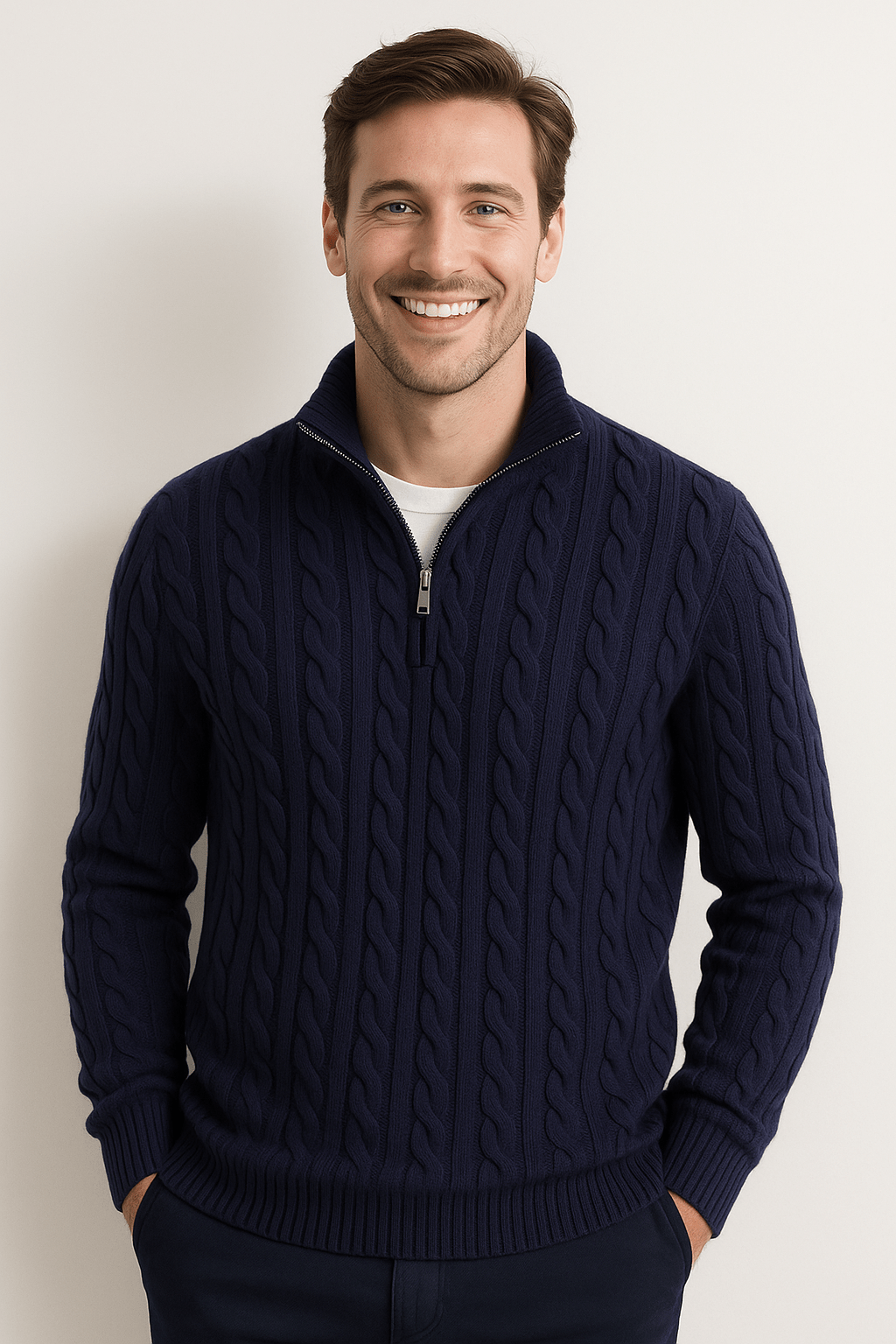 Sweater de punto con medio cierre Valentino