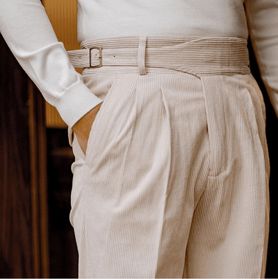 Pantalon clasico de cotele Grasso