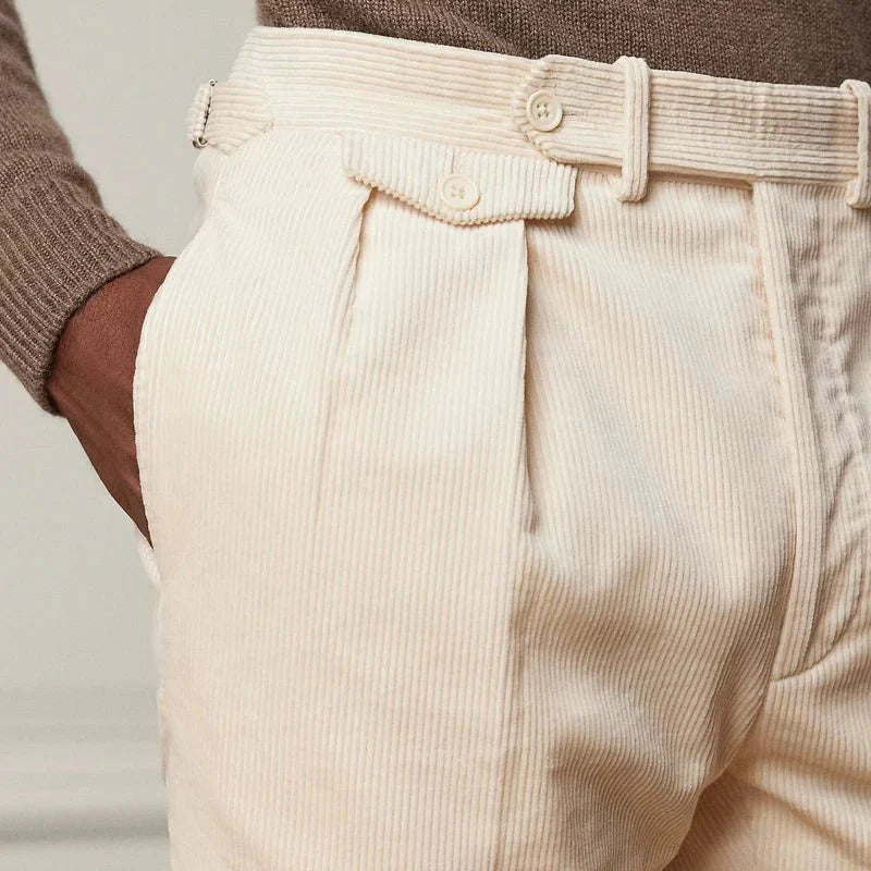 Pantalon clasico de cotele Grasso
