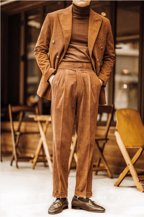 Pantalon clasico de cotele Grasso